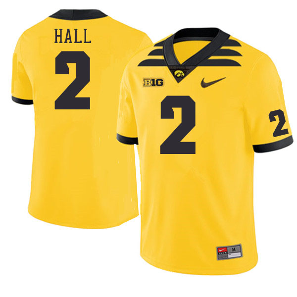 Men #2 TJ Hall Iowa Hawkeyes College Football Jerseys Stitched-Gold - Click Image to Close